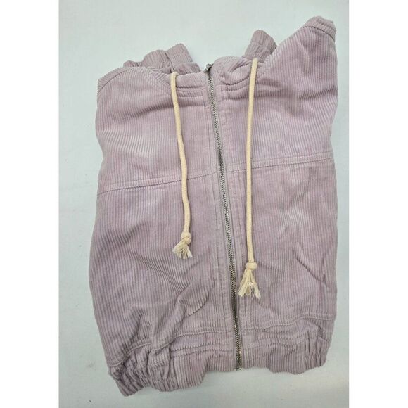 Double Zero Lovely Large Corduroy Hooded Jacket With Zip Front Chore Barn Coat - Picture 7 of 8